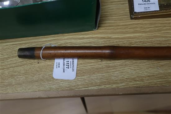 A Japanese carved bamboo walking cane length 89cm